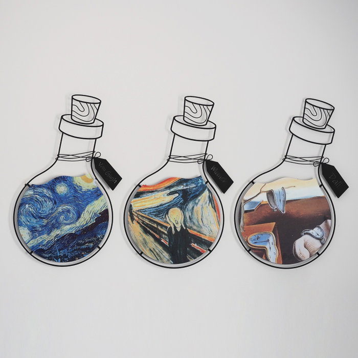 Wallity Art Potion Set de 3 piezas de arte de pared de metal